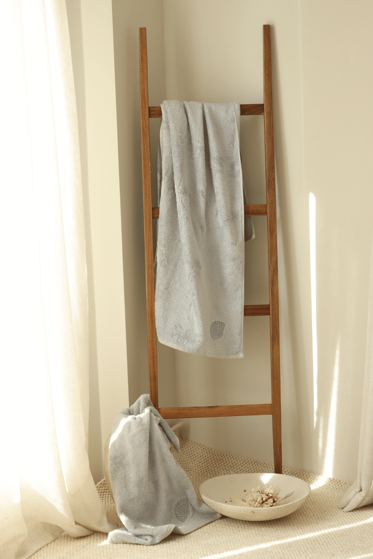 İRYA-Sedef Bambu Nakışlı El Havlusu 50X90 Cm Gri-Havlu & Havlu Setleri-4-roqelvaxirum.shop