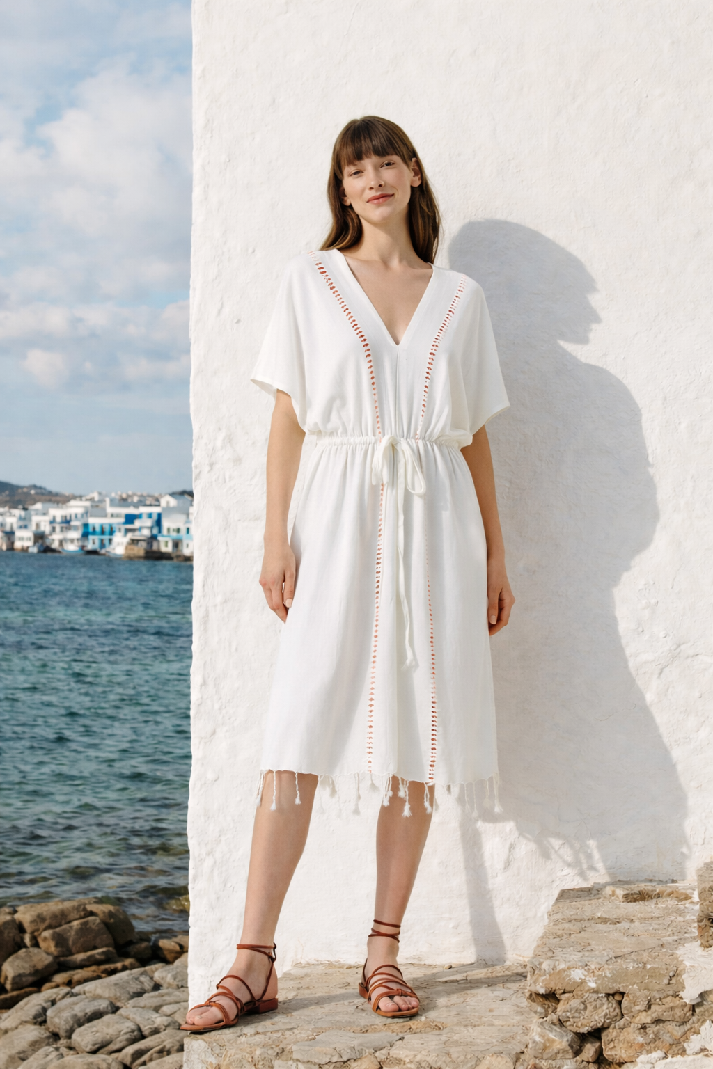 İRYA-Serene Uzun Plaj Elbisesi - Mercan Örgü Ajur-Elbise-1-roqelvaxirum.shop