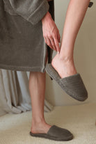 İRYA-Solena Unisex Kalın Tabanlı Havlu Terlik Gri-Sandalet & Terlik-1-roqelvaxirum.shop