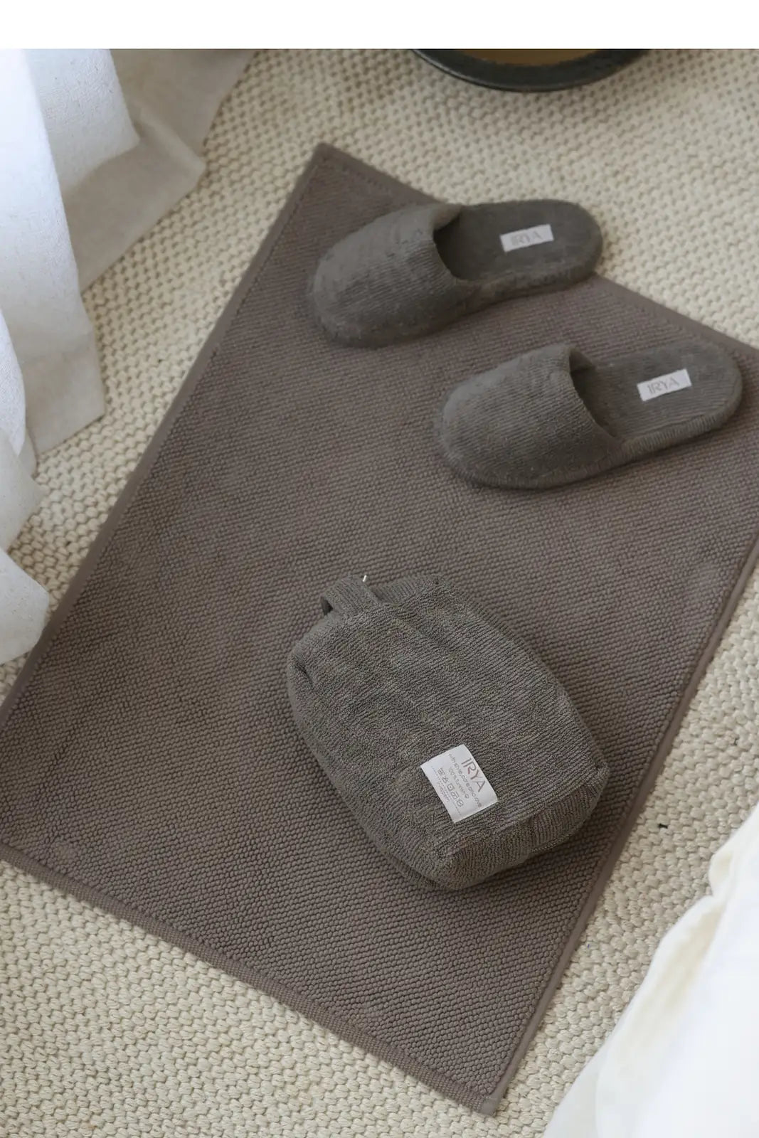 İRYA-Solena Unisex Kalın Tabanlı Havlu Terlik Gri-Sandalet & Terlik-5-roqelvaxirum.shop
