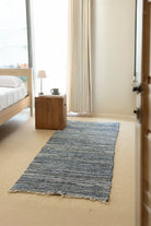 İRYA-Striped Denim Kilim Ekru/İNdigo 80X250-Kilim-1-roqelvaxirum.shop