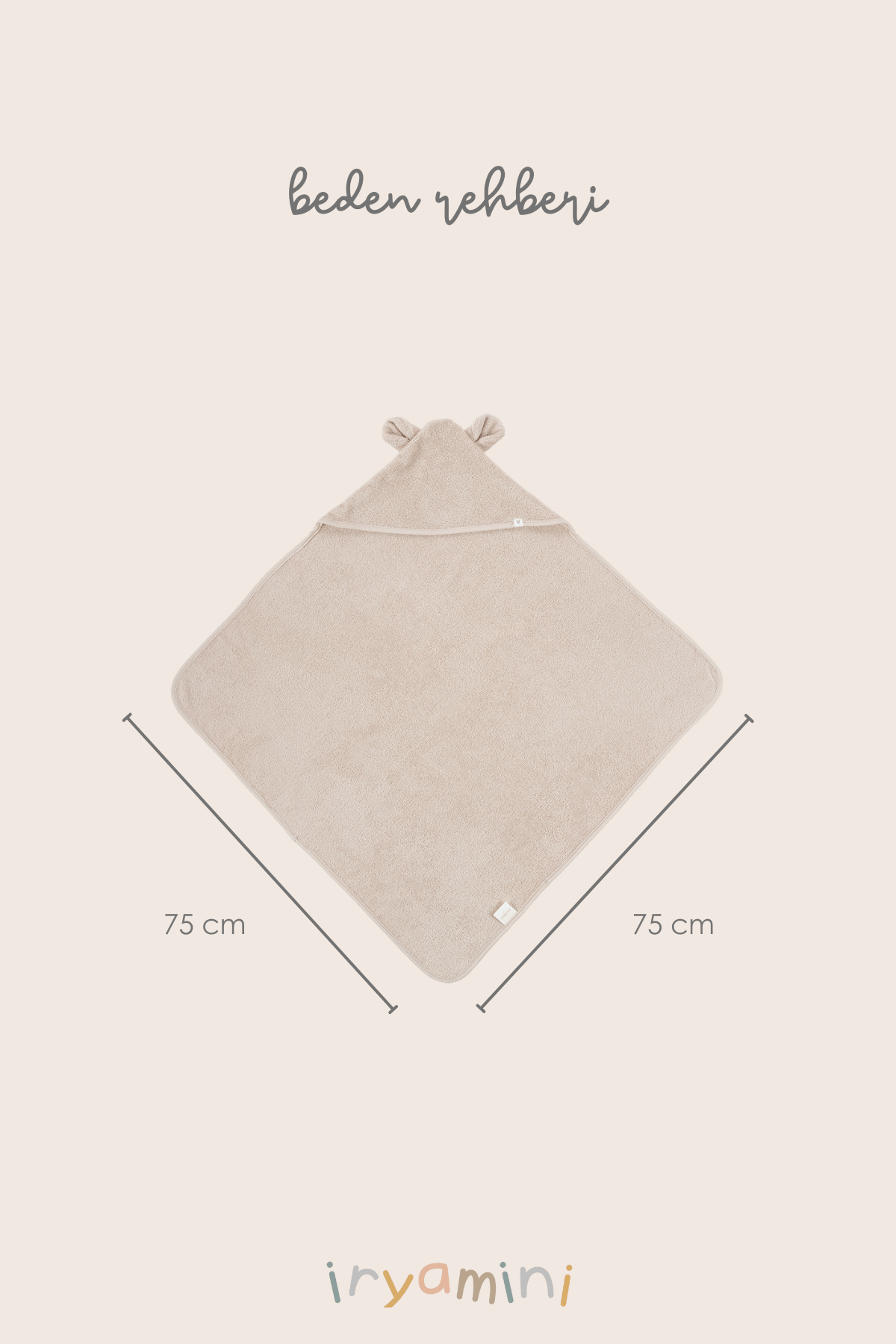 İRYA-Tiny Bear Organik Pamuk Bebek Kundak Bej 75X75-Kundak-5-roqelvaxirum.shop