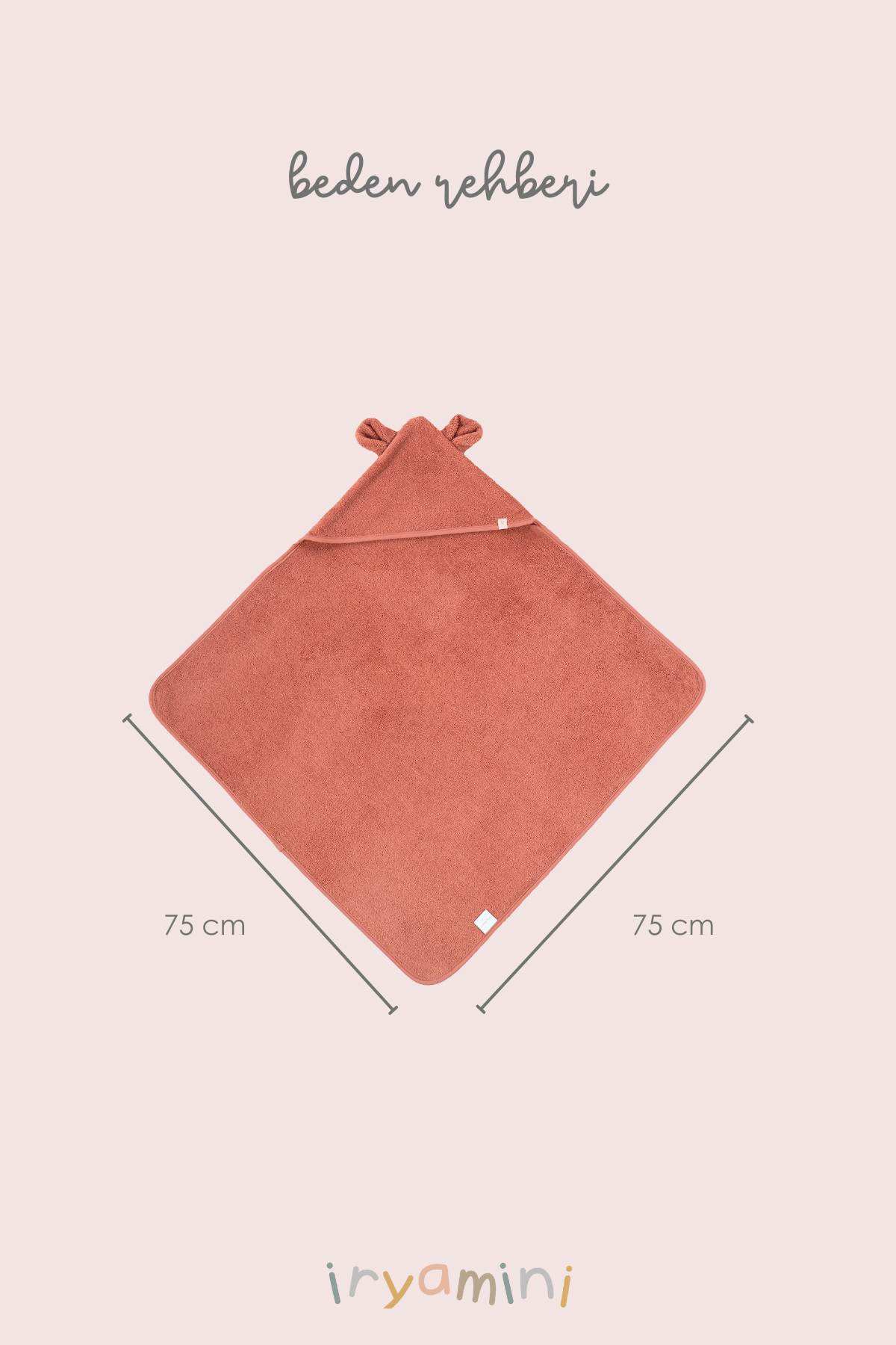 İRYA-Tiny Bear Organik Pamuk Bebek Kundak Kiremit 75X75-Kundak-5-roqelvaxirum.shop