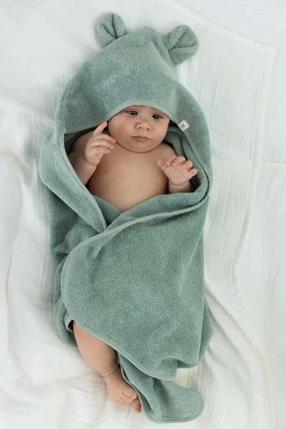 İRYA-Tiny Bear Organik Pamuk Bebek Kundak Mint 75X75-Kundak-1-roqelvaxirum.shop