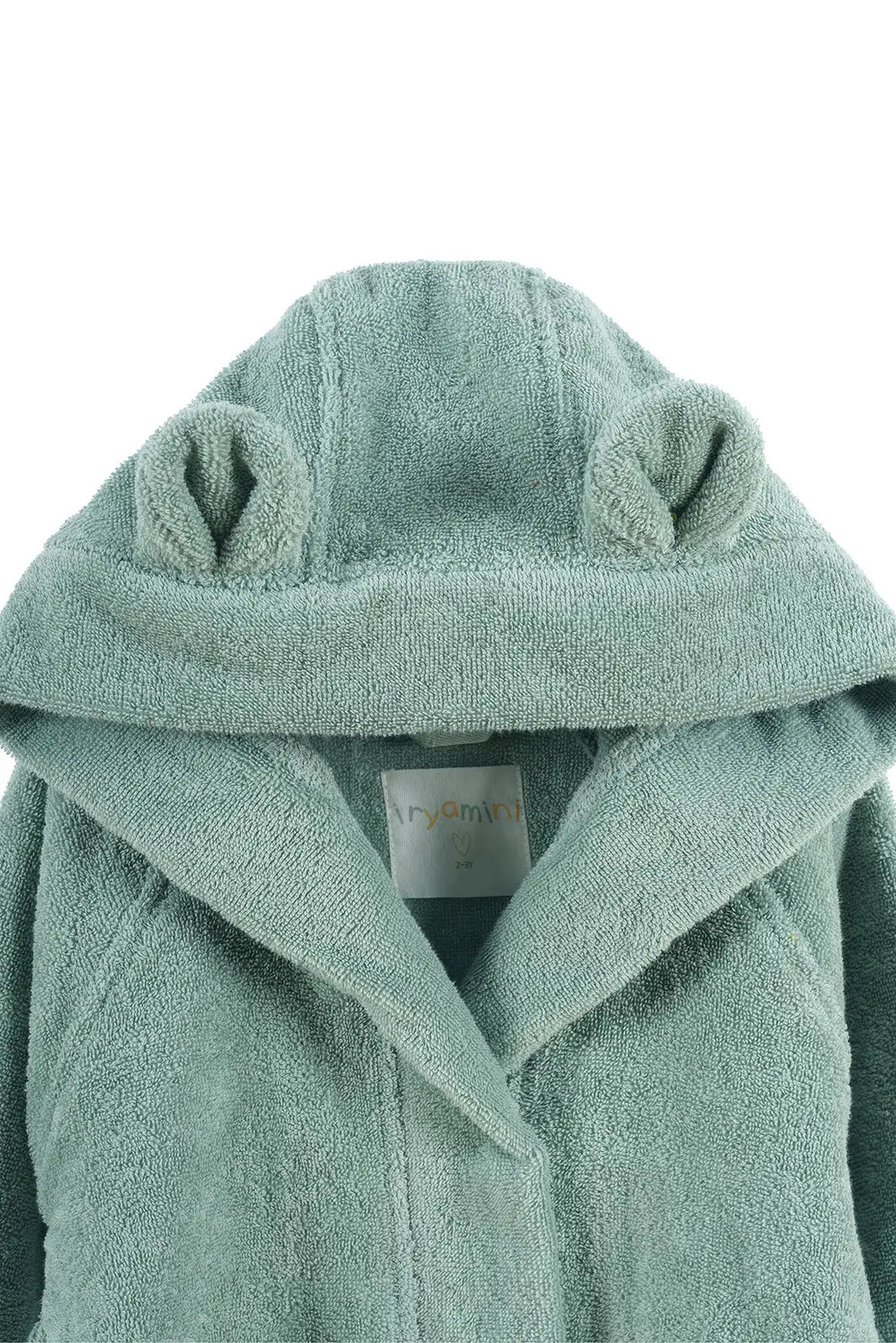 İRYA-Tiny Bear Organik Pamuk Çocuk Bornoz Mint-Bornoz-8-roqelvaxirum.shop