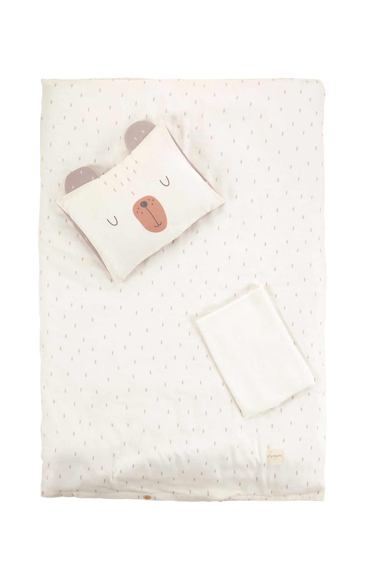İRYA-Tiny Bear Organik Pamuk Müslin Çocuk Nevresim Takımı Ekru-Nevresim Takımı-2-roqelvaxirum.shop