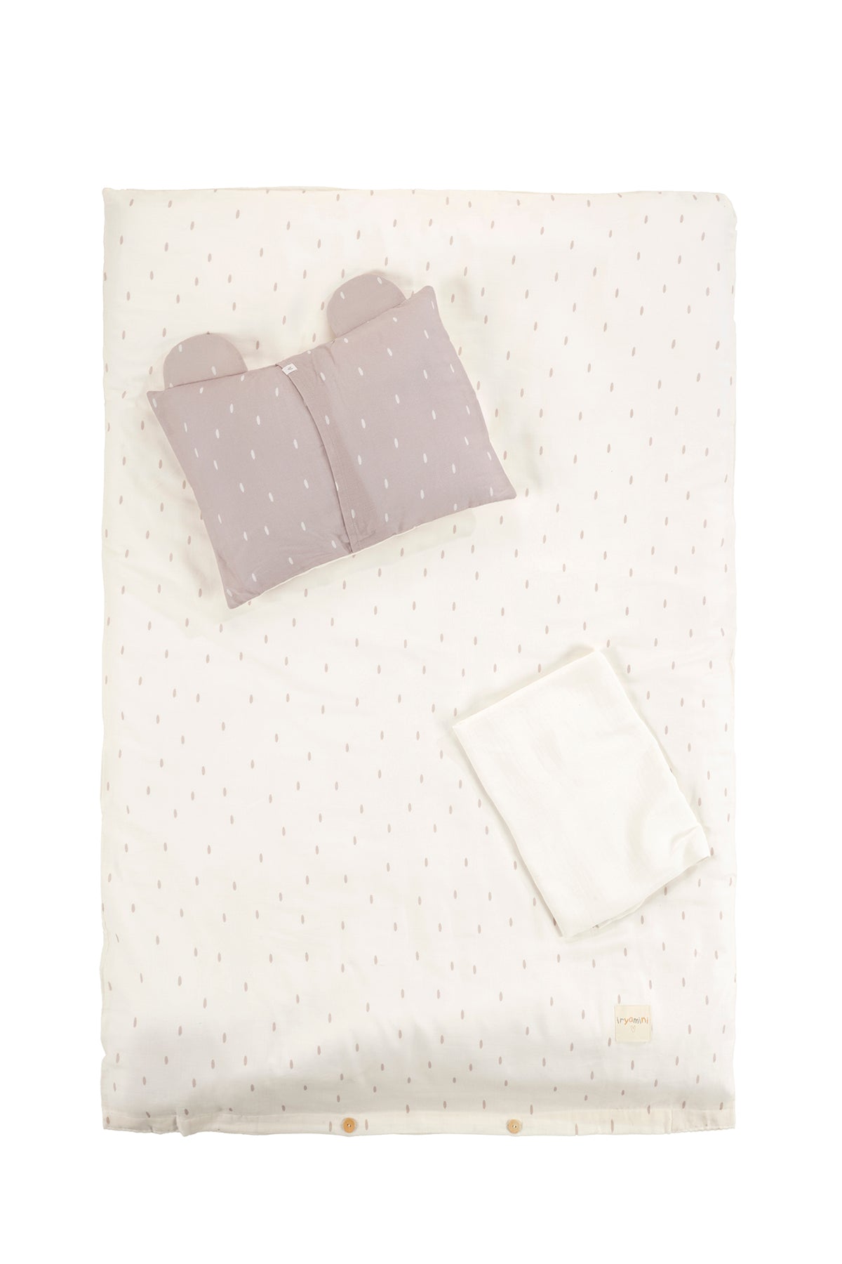 İRYA-Tiny Bear Organik Pamuk Müslin Çocuk Nevresim Takımı Ekru-Nevresim Takımı-5-roqelvaxirum.shop