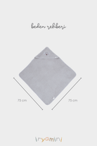 İRYA-Tiny Koala Organik Pamuk Nakışlı Bebek Kundak Gri 75X75-Kundak-6-roqelvaxirum.shop