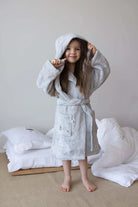İRYA-Tiny Koala Organik Pamuk Nakışlı Çocuk Bornoz Gri-Bornoz-1-roqelvaxirum.shop