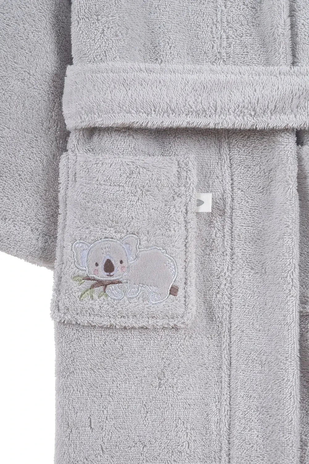 İRYA-Tiny Koala Organik Pamuk Nakışlı Çocuk Bornoz Gri-Bornoz-7-roqelvaxirum.shop