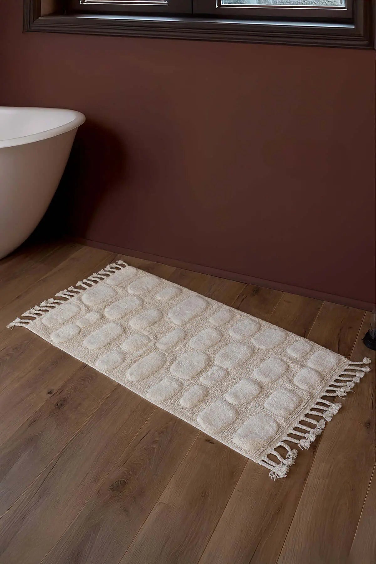 İRYA-Wall Tekli Banyo Paspası %100 Pamuk 70X150 Cm Ekru-Paspas-1-roqelvaxirum.shop