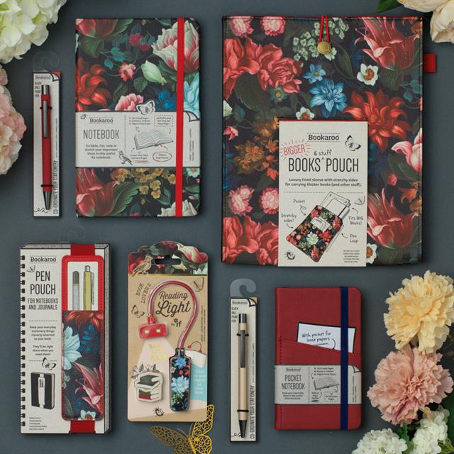 If-If Bookaroo Books & Stuff Pouch Kitap&Defter Kılıfı Dark Floral-Çizgili-1-roqelvaxirum.shop