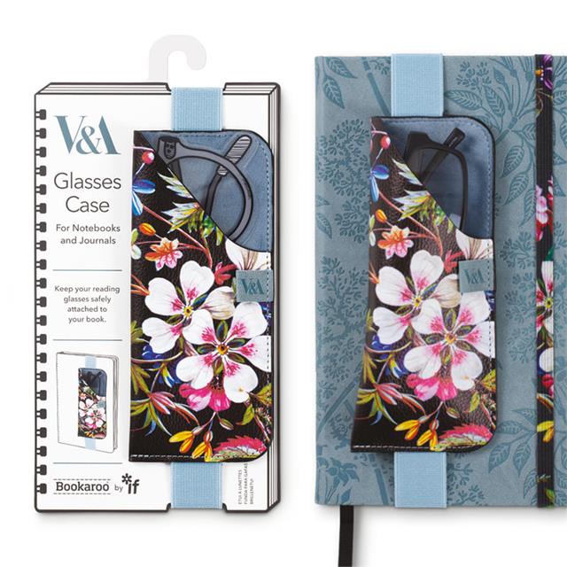 If-If Bookaroo Glasses Case Lastikli Gözlük Kılıfı Kilburn Black Floral-Kitap Ayracı-2-roqelvaxirum.shop