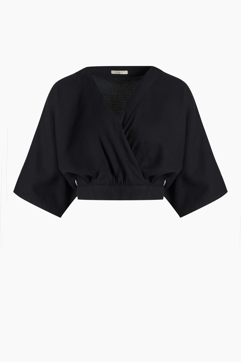 İkikız-Siyah Bağlamalı Crop Üst-Top-1-roqelvaxirum.shop