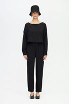 İkikız-Siyah Crop Bluz-Top-1-roqelvaxirum.shop