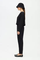 İkikız-Siyah Crop Bluz-Top-2-roqelvaxirum.shop