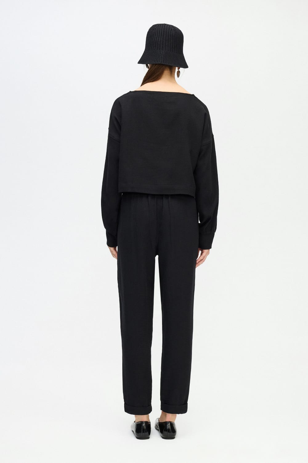 İkikız-Siyah Crop Bluz-Top-3-roqelvaxirum.shop