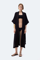 İkikız-Siyah Keten Kimono-Kimono-1-roqelvaxirum.shop