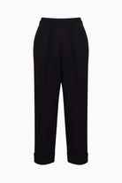İkikız-Siyah Keten Pilili Pantolon-Pantolon-4-roqelvaxirum.shop