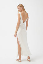 İpek Kıramer-Joy Silk Long Chemise Ecru-Gecelik-2-roqelvaxirum.shop
