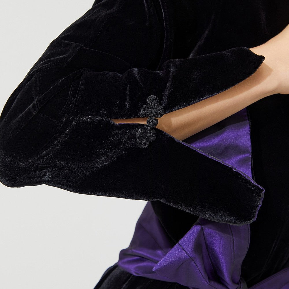 İpek Kıramer-Velvet Kimono Black-Kimono-3-roqelvaxirum.shop
