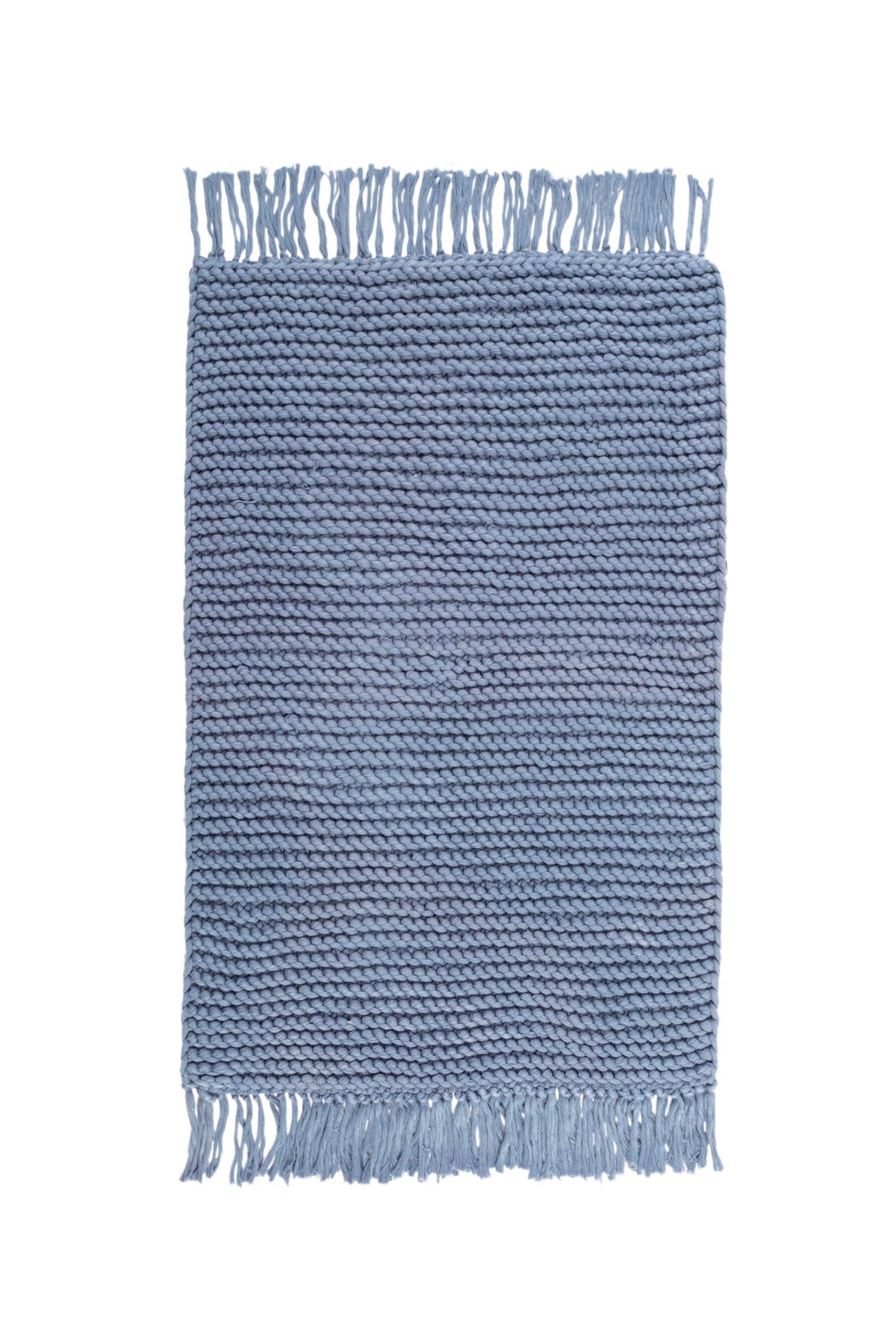 Irya-Lavish El Örmesi Tekli Banyo Paspası %100 Pamuk 50x70 Mavi-Paspas-2-roqelvaxirum.shop