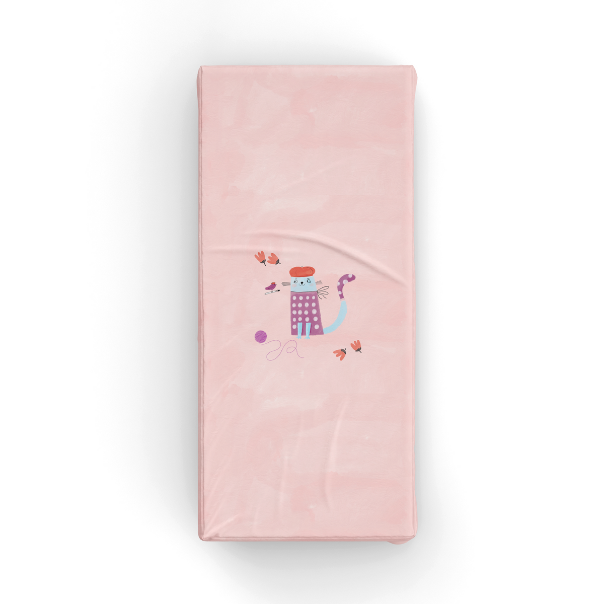 Kitty Of Queens Pamuk Saten Pembe Çocuk Çarşaf Seti 90X190Cm
