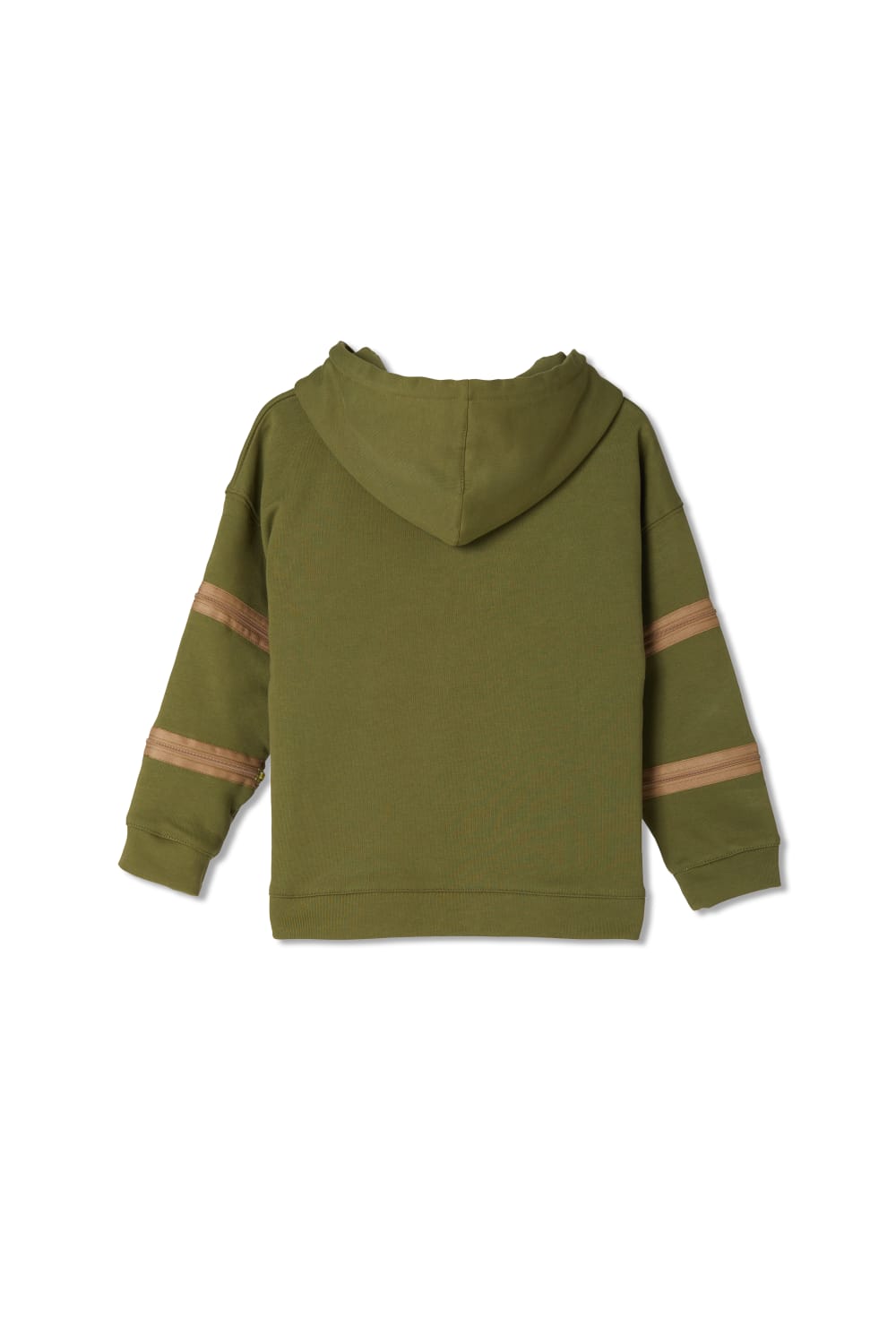 JayJayJumpie-3'ü Bir Arada Dönüşebilir Hoodie Çıkarılabilir Dirsek Parçalı Kapüşonlu Çocuk Sweatshirt | Haki-Sweatshirts & Hoodies-2-roqelvaxirum.shop