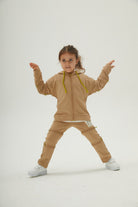 JayJayJumpie-3'ü Bir Arada Dönüşebilir Joggers Çikarilabilir Diz Parçali Çocuk Pantolon - Bej-Pantolon-5-roqelvaxirum.shop