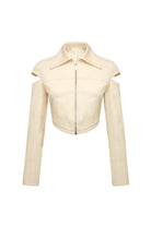 Jendue-Chaby Cut Out Shoulder Jacket-Ceket-3-roqelvaxirum.shop