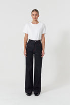 Jendue-Davidson Cross Line Pants-Kot Pantolon-1-roqelvaxirum.shop