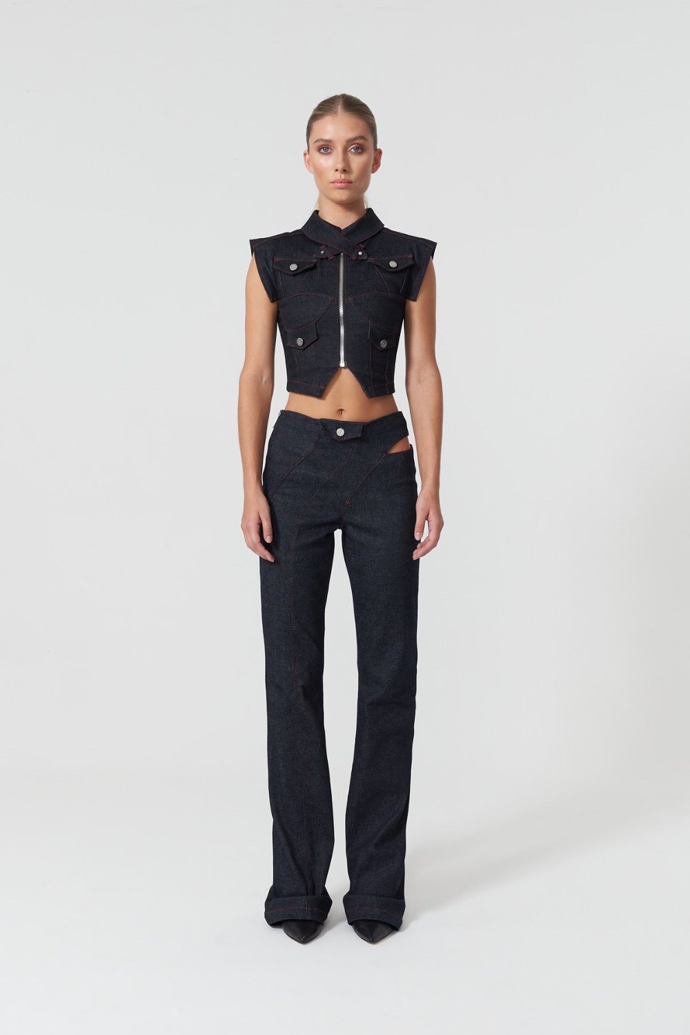 Jendue-Davidson Cross Neck Vest-Top-1-roqelvaxirum.shop