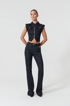 Jendue-Davidson Cut Out Wide Leg Pants-Kot Pantolon-1-roqelvaxirum.shop