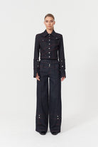 Jendue-Davidson Jacket With Cross Sewed Detail-Ceket-1-roqelvaxirum.shop
