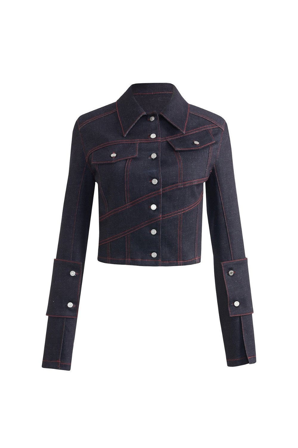 Jendue-Davidson Jacket With Cross Sewed Detail-Ceket-2-roqelvaxirum.shop