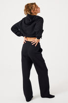 Jerf-Aura Fermuarlı Crop Hoodie Siyah-Sweatshirts & Hoodies-4-roqelvaxirum.shop