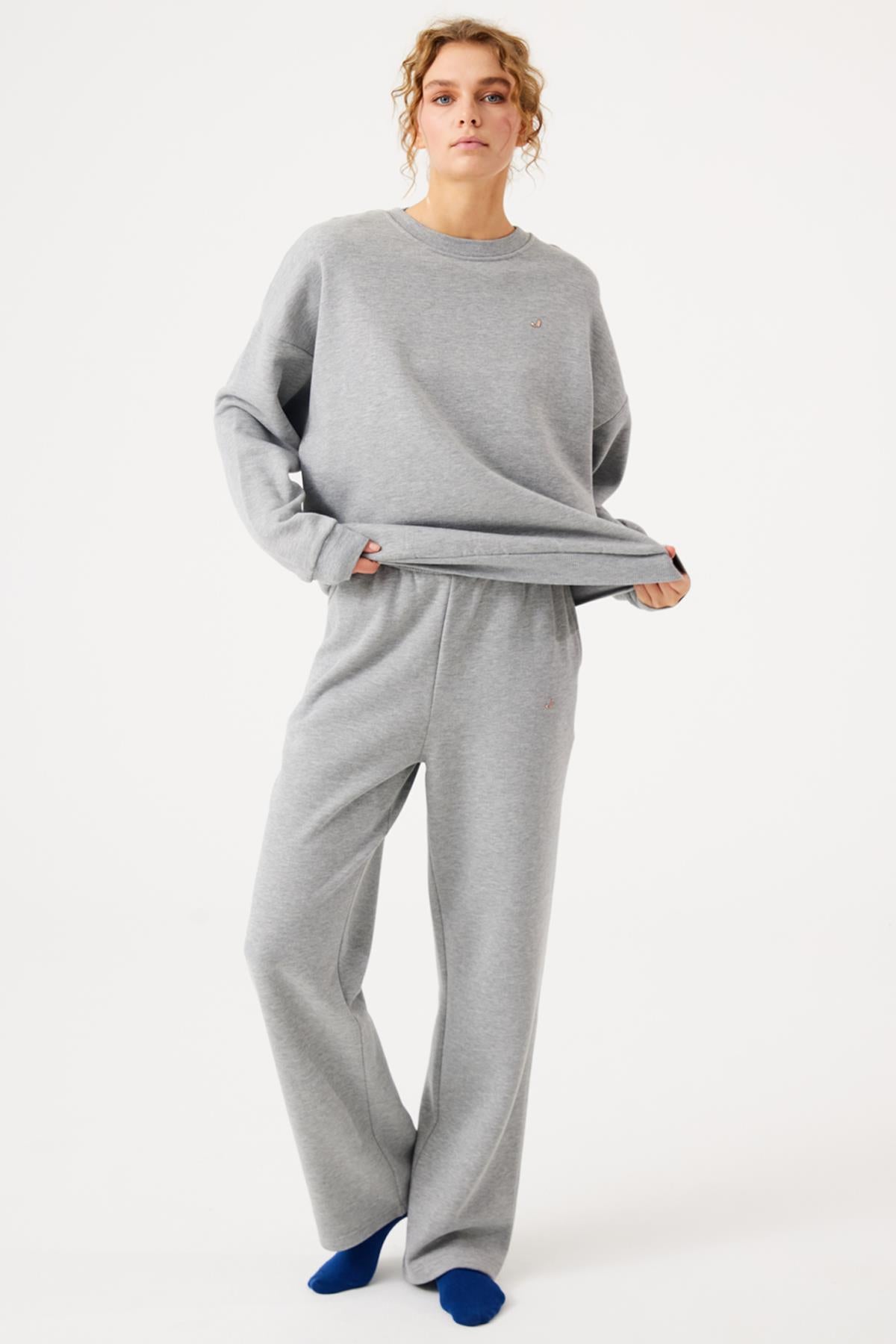 Jerf-Aura Sweatshirt Gri Melanj-Sweatshirts & Hoodies-4-roqelvaxirum.shop