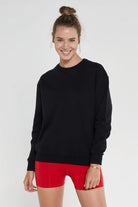 Jerf-Lydney Kadın Sıfır Yaka Sweatshirt Siyah-Sweatshirts & Hoodies-1-roqelvaxirum.shop
