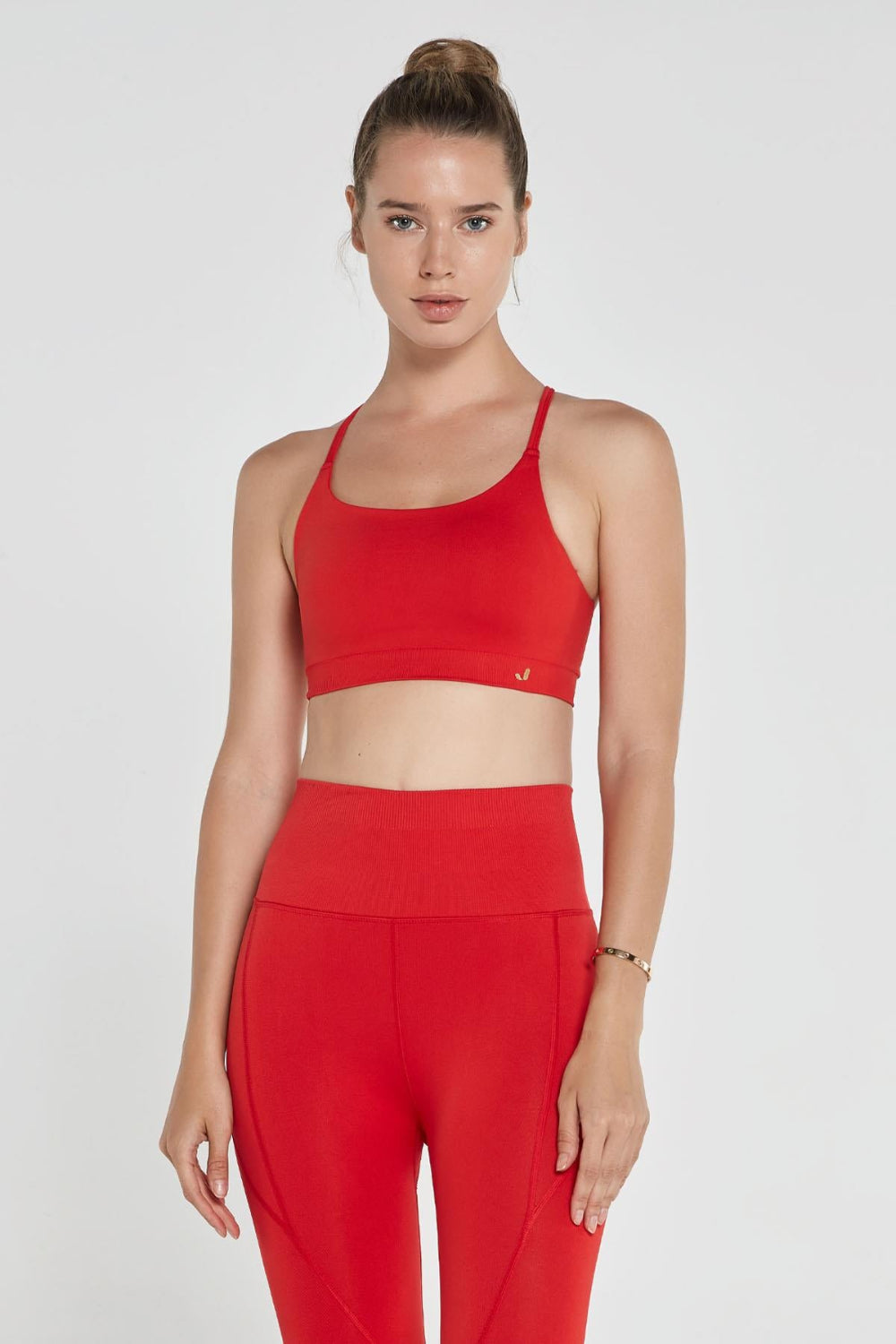 Jerf-Pine Ayarlanabilir İnce Askılı Bra Kırmızı-Spor Sütyeni-1-roqelvaxirum.shop