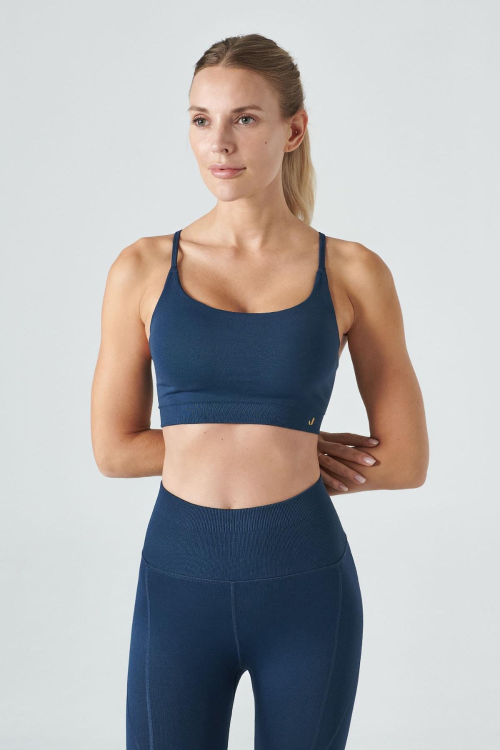 Jerf-Pine Ayarlanabilir İnce Askılı Bra Lacivert-Spor Sütyeni-1-roqelvaxirum.shop