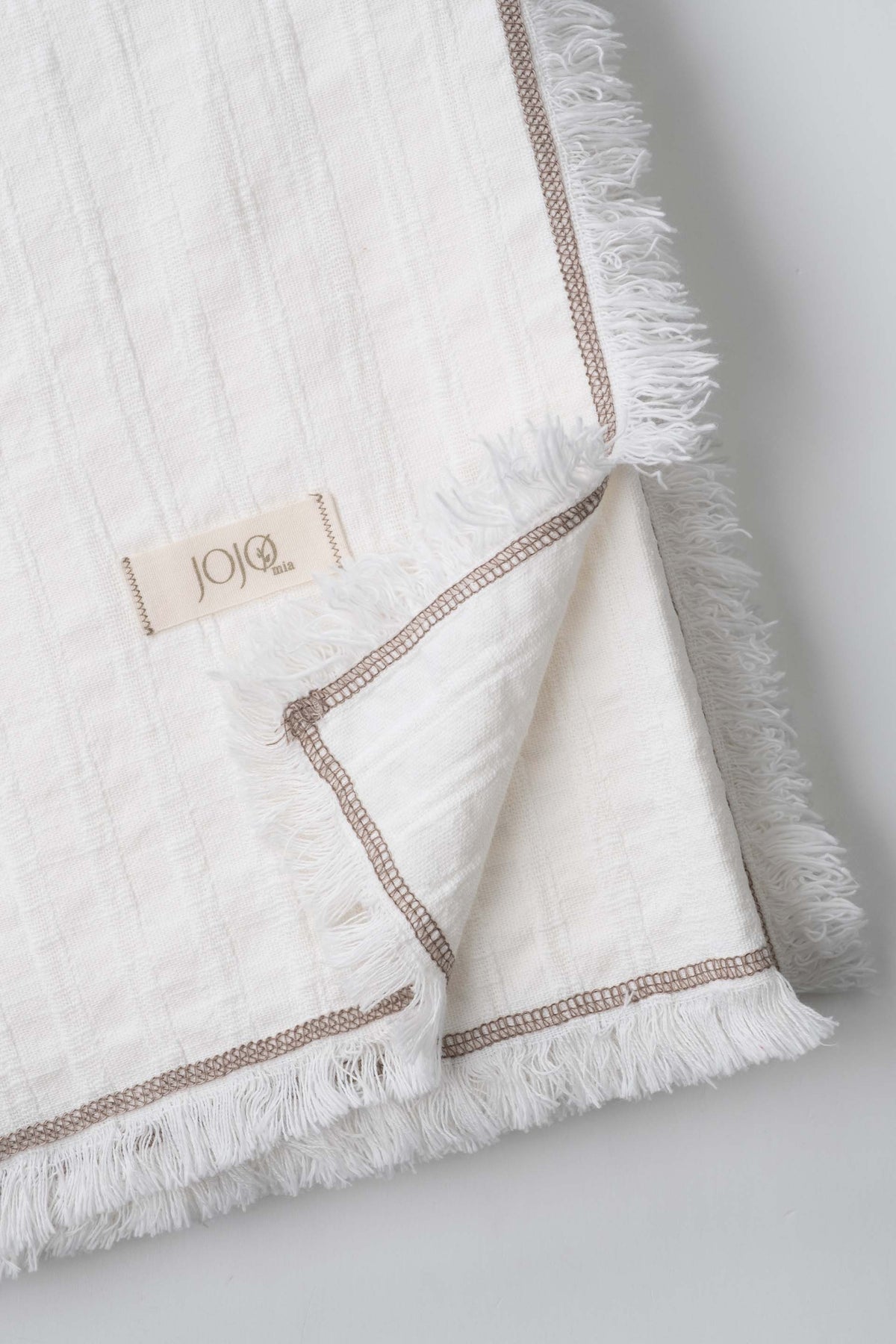 Frig Püsküllü Koltuk Şalı | %100 Pamuk Gofre Dokuma Throw | 130x170 cm