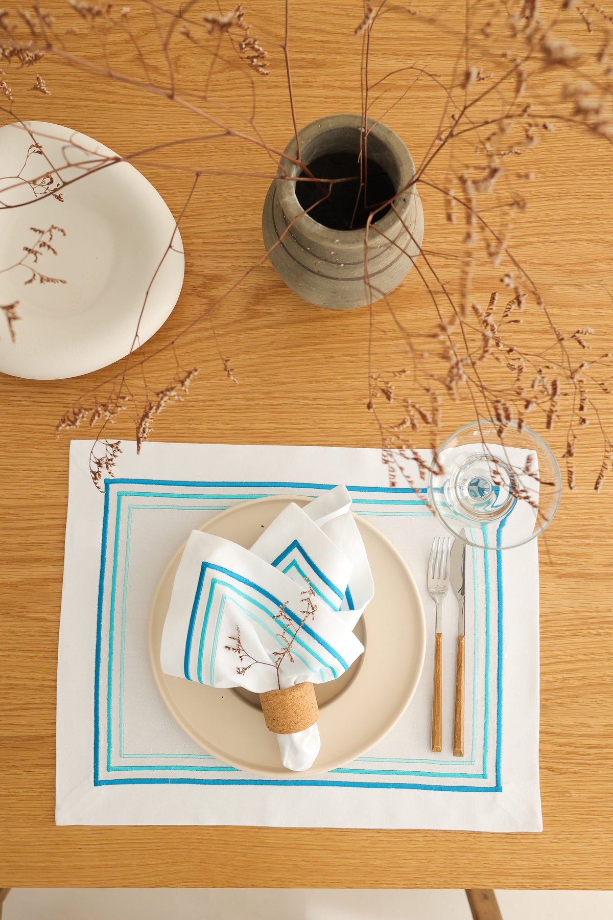 KM Home Collection-2'li Set Aqua Amerikan Servis-Sunum Aksesuarları-1-roqelvaxirum.shop