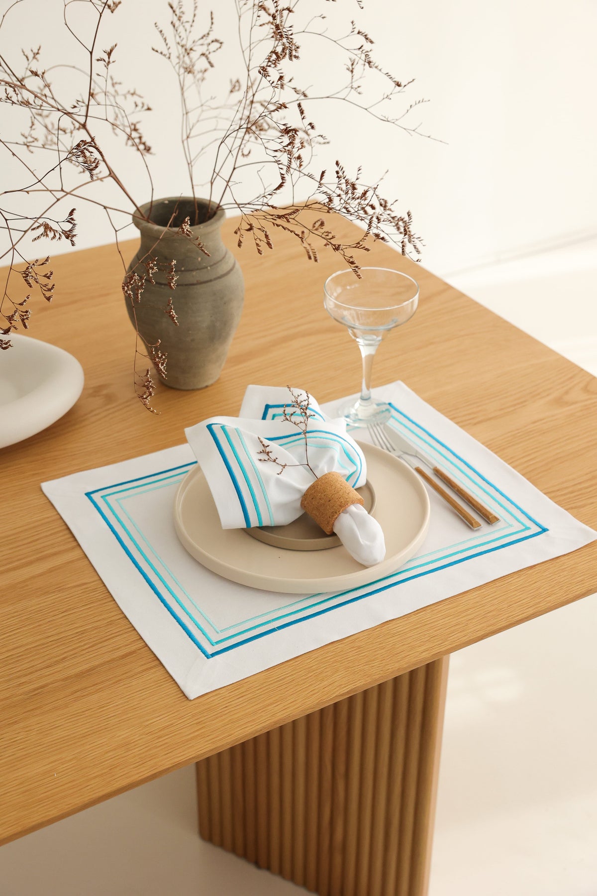 KM Home Collection-2'li Set Aqua Pamuk Peçete-Sunum Aksesuarları-2-roqelvaxirum.shop