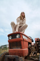 Kahshan-Beige 'saint' Women Oversize Linen Shirt-Gömlek-3-roqelvaxirum.shop