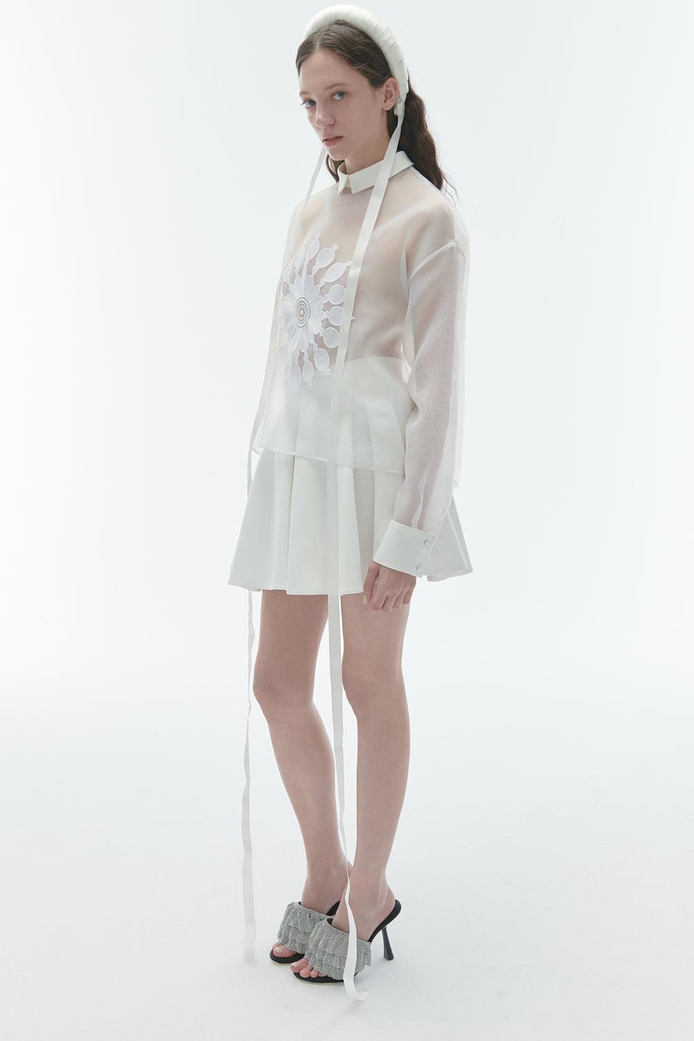 Karrla-Rose Embroidered Organza Blouse-Bluz-2-roqelvaxirum.shop