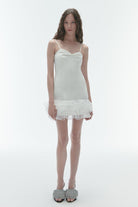 Karrla-Vera V Neck Mini Dress With Organza Ruffles-Elbise-1-roqelvaxirum.shop