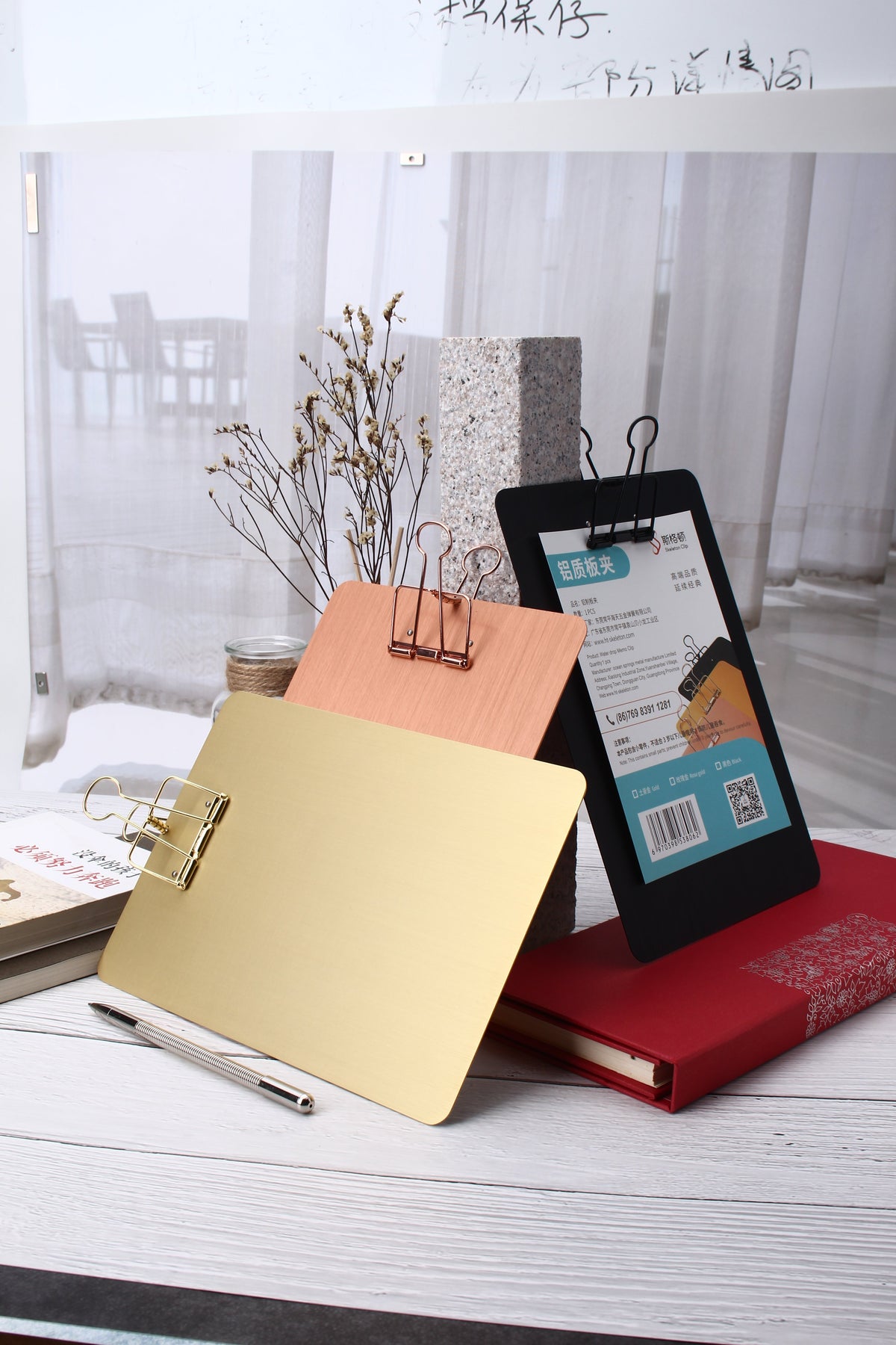 Kayigo-Tiny Alüminyum A4 Clipboard Siyah-Notluk-3-roqelvaxirum.shop