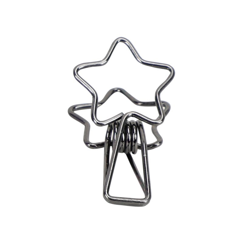 Kayigo-Tiny Paslanmaz çelik Yıldız Klips Altılı Siyah-Ataş-1-roqelvaxirum.shop