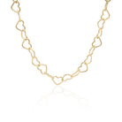 Kimolos-Love Yourself 925 Ayar Gümüş Gold Renk Choker Kalpli Kolye-Kolye-1-roqelvaxirum.shop