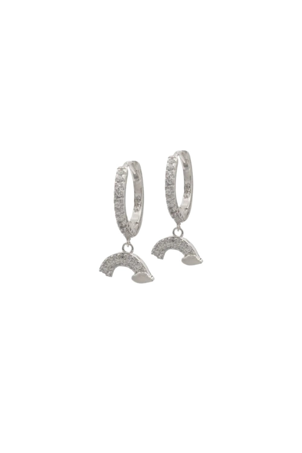 Kimolos-Rainbow 925 Ayar Gümüş Zirkon Taşlı Gökkuşağı Küpe-Küpe-2-roqelvaxirum.shop